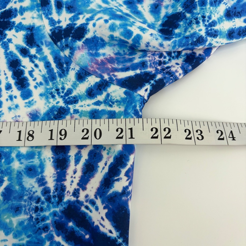Swimsuits For All Tie Dye‎ Swim Top Blue White Purple Size 20 Long Sleeve - Picture 5 of 6